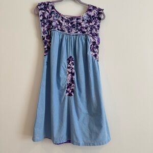Mi Golondrina Sleeveless Embroidered Sundress S FLAW